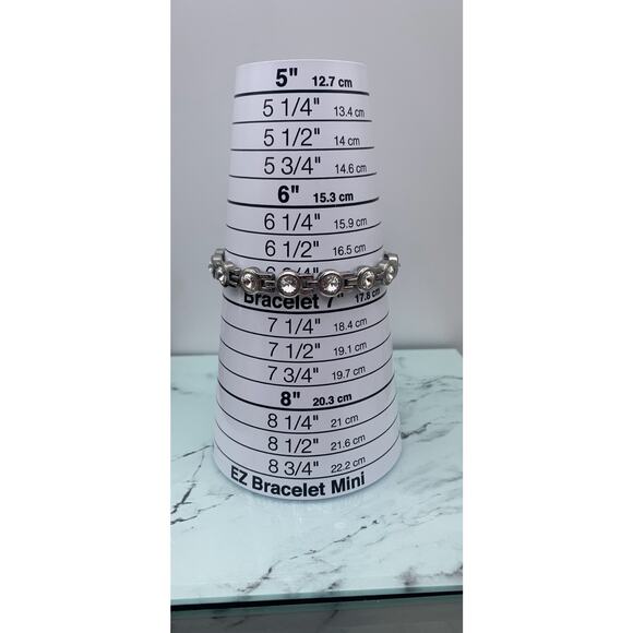 Stainless Steel Reversible Clear Rhinestone Colored Stone Tennis Style Bracelet - Picture 7 of 7